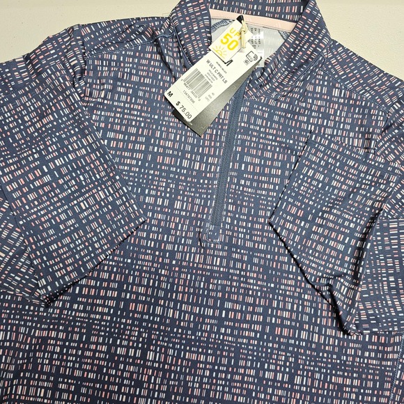 adidas Tops - Adidas Women Lightweight Long Sleeve Golf Polo Shirt UPF 50 Print M